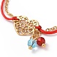 Bracelet plaqué or 304 coeur en acier inoxydable avec breloques en perles de verre pour femme STAS-E154-05G-02-2