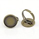 Componentes de anillo de dedo ajustable de bronce antiguo de bronce X-KK-J110-AB-1