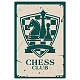CREATCABIN Tin Sign Chess Club Retro Vintage Metal Wall Decoration Art Mural for Home Garden Kitchen Study Room Bar Pub Living Room Office Garage Poster Plaque 8 x 12inch AJEW-WH0157-294-1
