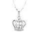 Collier pendentif couronne en argent sterling Tinysand TS-N312-G-16-1