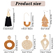 ANATTASOUL 6 Pairs 6 Style Donut & Kite & Flat Round & Arch Rattan Dangle Stud Earrings EJEW-AN0001-28-2