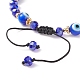 Malocchio di lampwork e braccialetto di perline intrecciate di vetro BJEW-TA00156-5
