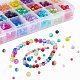 PandaHall 4mm 6mm 8mm Crackle Glass Beads 2720pcs 24 Color Glass Crackle Lampwork Round Beads for Necklace Bracelet Jewelry Making CCG-PH0003-08-5