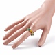 Glass Braided Bead Finger Ring for Women RJEW-JR00467-02-3