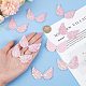 GORGECRAFT 40PCS 2.5 Inch Laser Angel Wings Fabric Embossed Wings Patches Applique Pink Mini Wings Crafts for DIY Craft Hair Accessories Decoration Clothing Ornament Supplies Shirts Jeans Craft Sewing DIY-WH0177-84D-5