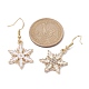 Alloy Enamel Snowflake Dangle Earrings EJEW-JE05549-3