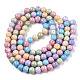 Opaque Crackle Glass Round Beads Strands X-GLAA-T031-01D-3