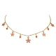 Natural Agate Round & Alloy Enamel Star Charms Bib Necklace with 304 Stainless Steel Chains NJEW-JN04404-01-2