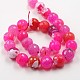 Dyed Natural Fire Crackle Agate Faceted Round Bead Strands G-O038-24D-3