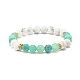 Natural Weathered Agate(Dyed) & Howlite Round Beaded Stretch Bracelet BJEW-JB08087-04-1