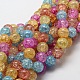 Dyed Crackle Glass Round Beads Strands CCG-E001-8mm-02-1