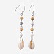 Round Natural Howlite Dangle Earrings EJEW-JE02909-01-1