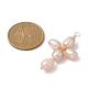 Pendenti avvolti in filo di rame con perle d'acqua dolce naturali PALLOY-JF02154-01-2