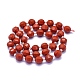 Los abalorios rojos jaspe hebras naturales G-K306-A25-8mm-2