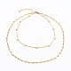 Brass Double Layer Necklaces NJEW-JN03144-1