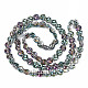 Electroplate Half Translucent Glass Beads Strands EGLA-S193-05-2