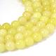 Jade naturel de citron chapelets de perles rondes G-E334-10mm-07-1