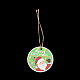 クリスマステーマの紙の大きなペンダントの装飾  麻縄吊り飾り  混合図形  ペンダント：60~88x58~71x0.3mm  12個/セット HJEW-F018-02-3