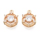 Brass Micro Pave Clear Cubic Zirconia Charms KK-N216-556LG-2