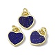 Breloques de coeur de lapis-lazuli naturel G-G977-05G-02-1