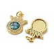 Brass Micro Pave Cubic Zirconia with Synthetic Opal Pendants KK-D096-01B-G-2