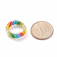 Плетеное кольцо из стеклянных семян с латунью RJEW-TA00032-2