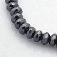 Chapelets de perles en hématite synthétique sans magnétiques G-J208F-01-1