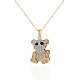 Exquisite Bear Alloy Rhinestone Pendant Necklaces NJEW-N0052-151B-1