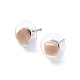 Natural Sunstone Stud Earrings for Women EJEW-K091-01P-06-2