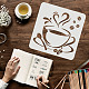 FINGERINSPIRE Coffee Cup with Steam Stencil 30x30cm Reusable Cup of Coffee Stencil for Coffee Bar Decoration Coffee Cup Stencil for Painting on Furniture DIY-WH0172-588-3