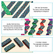 Pandahall elite 14m 4-farbiges Polyesterband im Ethno-Stil mit Rautenmuster OCOR-PH0003-90-4