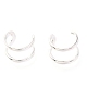 Pendientes de puño de plata de ley chapados en rodio antideslustre de 925 pieza&nbsp;EJEW-H124-11P-1
