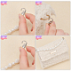Plastica finta perla rotonda e manici per borse con perline rosa FIND-WH0034-85P-4