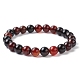 Bracelets extensibles en perles rondes en agate indienne naturelle BJEW-TA00410-01-1