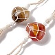 Synthetic Watermelon Stone Glass Pendant Decorations HJEW-E579-01D-2