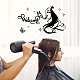 SUPERDANT Hairdressers Salon Wall Decal Beauty Salon Wall Sticker Welcome Creative Personality Vinyl DIY Art Mural for Scissors Barber Shop Deocr DIY-WH0377-166-3