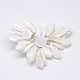 Concha blanca natural concha de nácar flor grandes colgantes SSHEL-J023-01-2