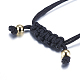 Adjustable Brass Braided Beaded Bracelets BJEW-F282-27G-RS-4