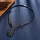 Black Iron Stone Pendant Necklaces NJEW-BB17500-6