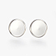 Eco-Friendly 316 Surgical Stainless Steel Stud Earring Settings STAS-F181-01P-14mm-1