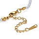 201 collier pendentif coeur en acier inoxydable avec perles de verre NJEW-Z029-02B-3