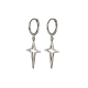 Rhodium Plated 925 Sterling Silver Dangle Hoop Earrings for Women IR4666-2-1