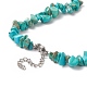 Dyed Synthetic Turquoise Chip Beaded Necklaces with 304 Stainless Steel Lobster Claw Clasp & Chain Extender NJEW-JN04225-05-3