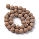 Natural Wood Lace Stone Round Bead Strands X-G-T055-8mm-06-2