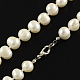 Collares de abalorios de perlas elegante NJEW-Q282-01-3