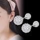 Polymer Clay Rhinestone Double Sided Round Ball Stud Earrings EJEW-BB58768-3