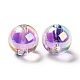 Two Tone UV Plating Rainbow Iridescent Acrylic Beads TACR-D010-03A-07-3