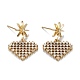 Heart Sparkling Cubic Zirconia Dangle Stud Earrings for Girl Women EJEW-H126-01G-1