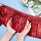 11yards 6inch Dark Red Wide Metallic Fringe Trim Tinsel Fringe Tinsel Trim Shiny Foil Effect for Latin Dance Dress Costume Clothing Accessories Tassel Lace Fringe Trimming Party Decor OCOR-WH0086-09C-3