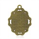 Plaqué bronze antique losange alliage pendentifs en résine PALLOY-J630B-01AB-NF-2